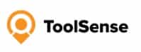 ToolSense-Logo mit einem orangefarbenen Pinsymbol links neben dem Markennamen ToolSense in fettgedruckter schwarzer Schrift auf weißem Hintergrund.